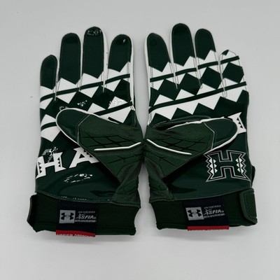 New Under Armour Hawaii Rainbow Warriors Game Football Gloves Large