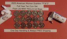 2025 P&D American Women Quarter full year 10 coin set Free shipping 1 day handle
