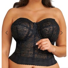 NEW Goddess Women's Lace Bustier Bra GD0689 Longline Black 40D