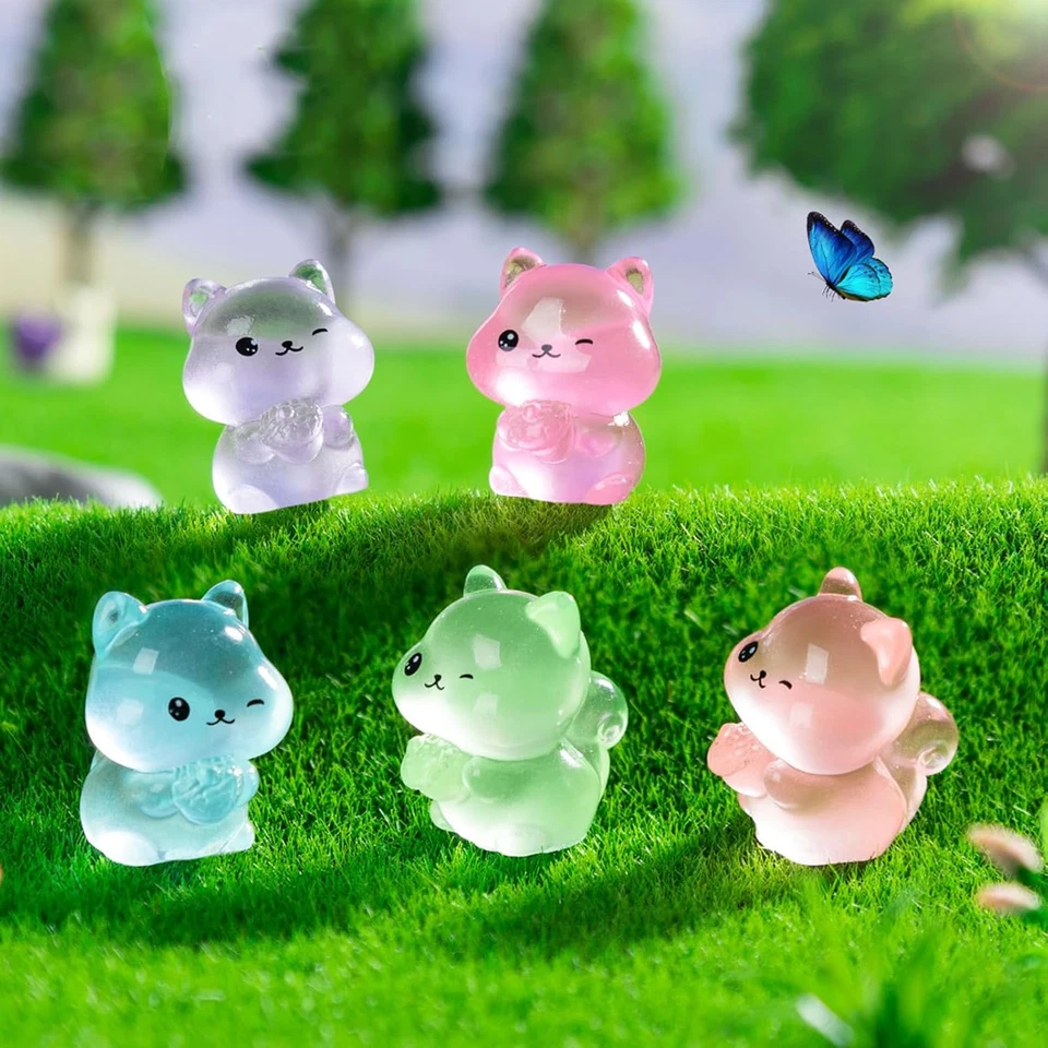 24 Pieces Mini Squirrel Decor for Crafts Dollhouse Luminous Mini Resin Animals f - Image 4 of 4