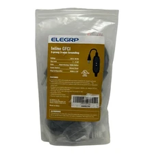 ELEGRP Inline GFCI Plug 3-Prong 3-Wire Grounding Outdoor Extension Cord Safety