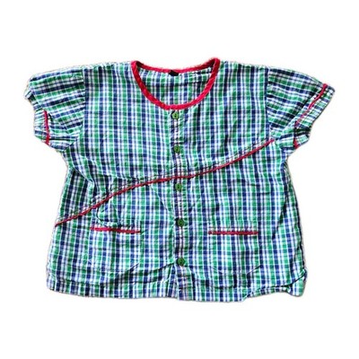 Vintage 80s 90s Era Baby Button Down Shirt With Allover Check Grid Pattern