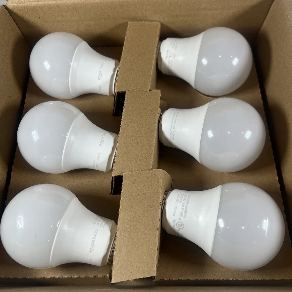 Amazon Basics LED A19 Light Bulb 60W Equivalent Daylight FG-03443 Dimmable 6PK - Image 2 of 4