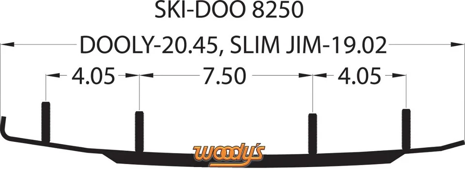 Varillas de desgaste de carburo Woodys Dooly - 6 pulgadas Motocicleta ATV/UTV bicicleta de calle moto de nieve Foto 2 de 4