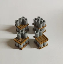 4 Pallet Stacks of 15.5 Gallon Beer Kegs (1:87th - H.O. Scale)