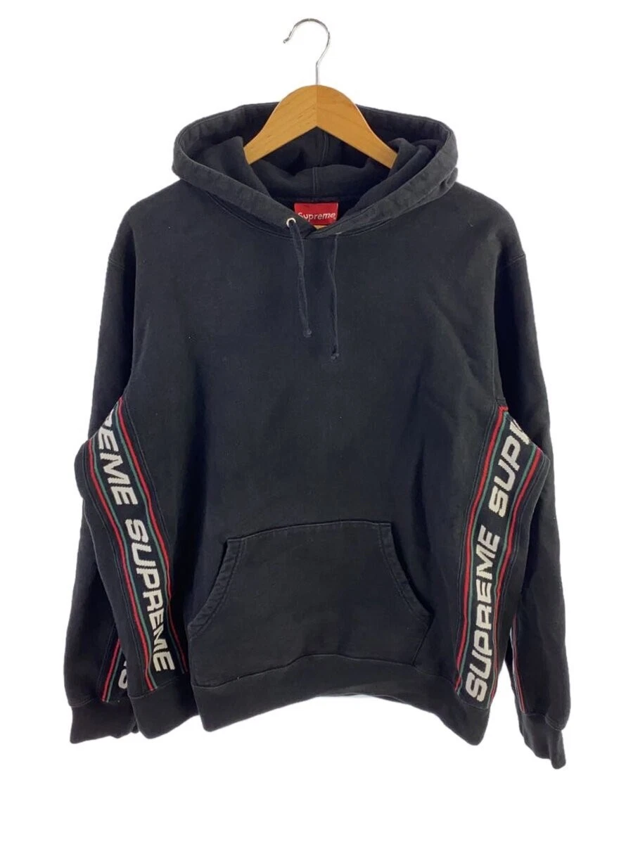 Sweat à capuche Supreme 19AW Text Rib L coton noir occasion