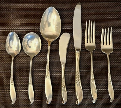 Wallace WISHING STAR Sterling 37pc Estate Flatware Service for 6 +Serving Spoon