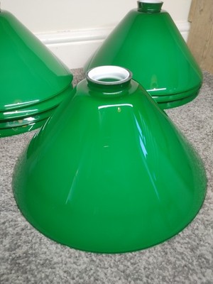 8x Vintage Lampenschirme Grün Glas 8er Set 
