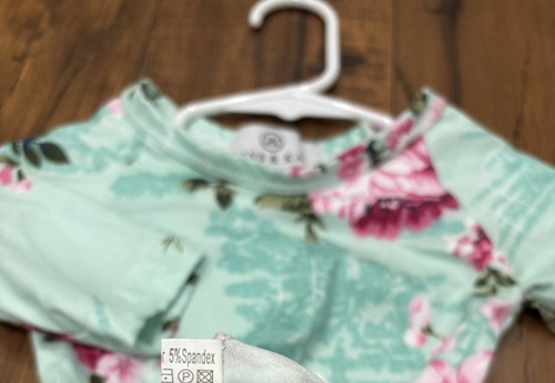 KINS & KAY Baby Kleid geblümt mintgrün rosa 0-3 Monate butterweich Stretch - Bild 10 von 10