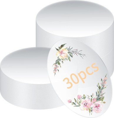 30 Stück klare Acrylplatten, Zuschnitte Kreise, 4 Zoll rund 10 cm 