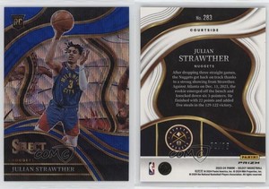 2023 Panini Select Courtside Blue Wave Prizm /75 Julian Strawther #283 Rookie RC
