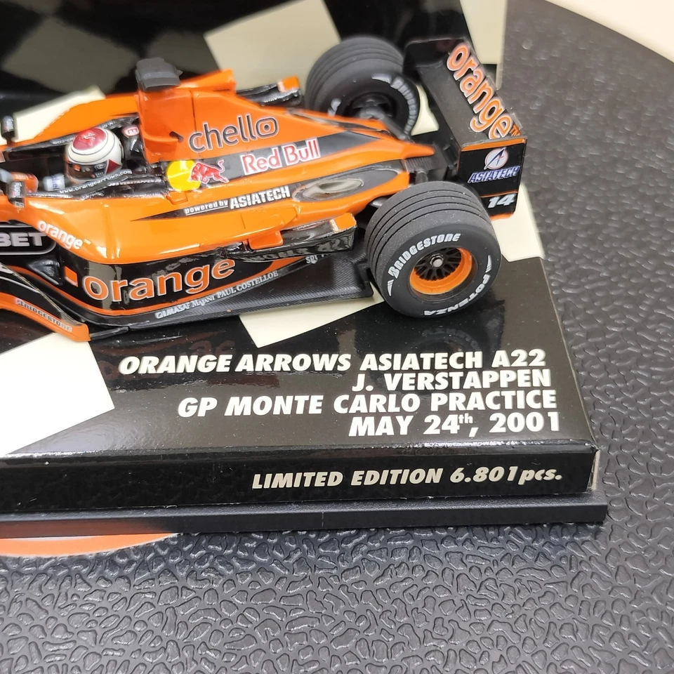 MINICHAMPS 1/43 Orange Arrows Asiatech A22 J. Verstappen Monte Carlo 400010114 - Image 3 of 4