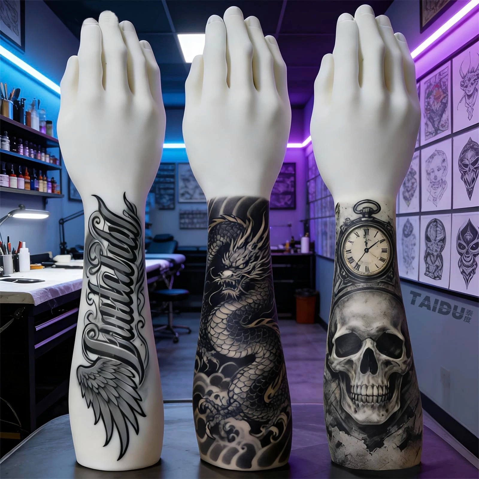 Soft Silicone Tattoo Practice Arm - High-Fidelity Skin for Tattoo Art Display, H image 7