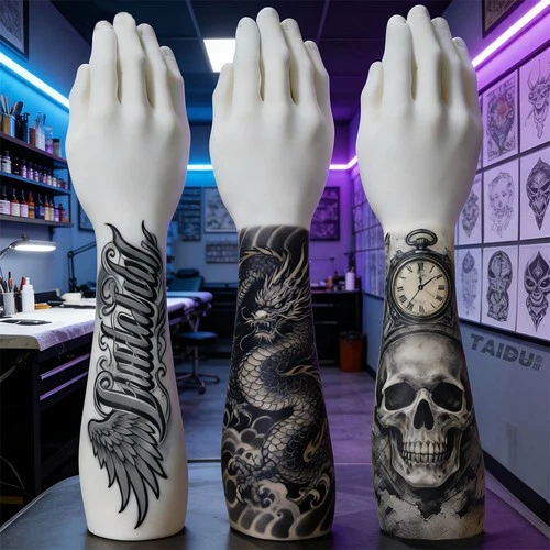 Soft Silicone Tattoo Practice Arm - High-Fidelity Skin for Tattoo Art Display, H image 7
