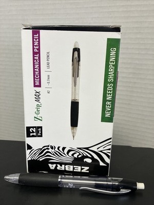 (12-CT) Zebra Z-Grip Max Mechanical Pencils 0.7mm Lead Black