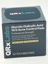 QRxLabs 2 Salicylic  10 Glycolic Acid Acne Clearing Pads, 50 count