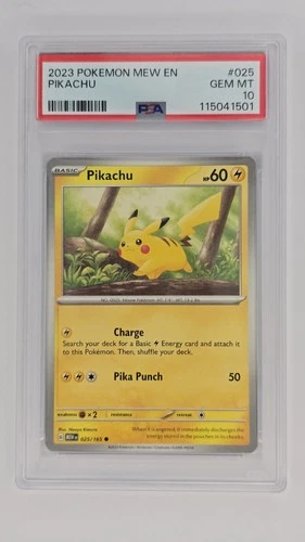 Pikachu 025/165 Sv: Scarlet & Violet 151 Regular PSA 10 Low Pop