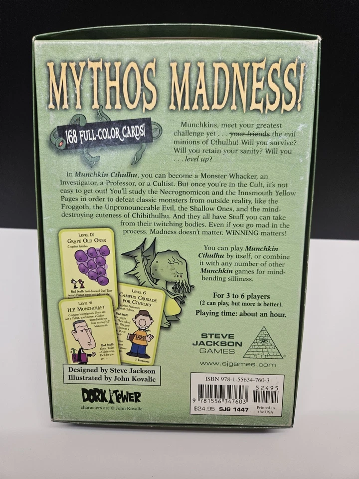 Munchkin CTHULHU Card Game Steve Jackson Games Kill Monsters Steal Stab Go Mad! - Image 2 of 4