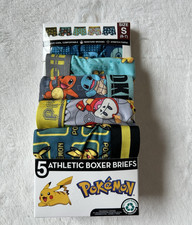 Pokemon Boys Multicolor Moisture Wicking Athletic Boxer Briefs 5-Pack Sz S 6-7