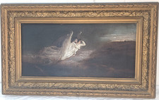 Antique Painting After John Knighton Thompson's First Easter Dawn Angels