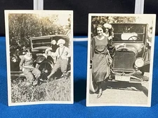 Women w/ Old Car Ripon Wisconsin Antique 1920's Photos Lt#5