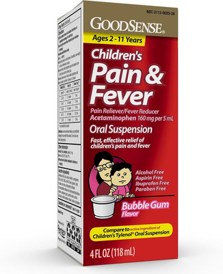 Goodsense Children'S Pain Reliever Liquid, Bubble Gum Flavor, Acetaminophen 160
