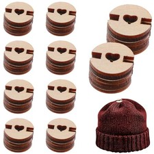 60 Pcs Pom Pom Button Wooden Handmade Buttons Removable Love Button Crafts