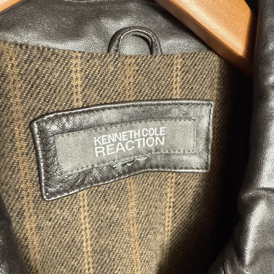 Men's Brown Leather Bomber Jacket G-III Size XXL Full Zip Wool Lining Classic - Image 4 of 4