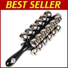 Classic Sleigh Bells with Ergonomic Handle - 25 Steel Jingles for All Occasions