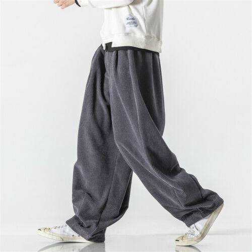 Hombres Sueltos Pana Informales Pantalones Kung Fu Pantalones Sueltos Harén Hip Hop - Imagen 1 de 22