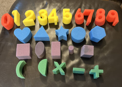 Anthony Peters Children’s Painting Sponges Numbers Maths Signs Shapes Printing - Zdjęcie 1 z 11