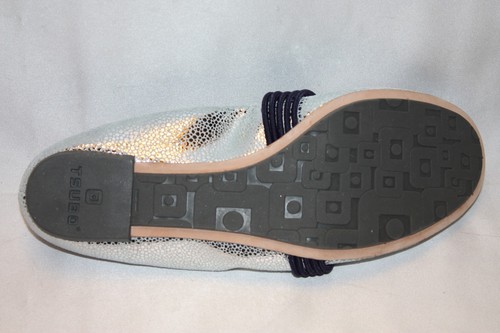 NEW! TSUBO Metallic Silver Leather HONNOR Elasticized Ballet Flat Sz 7 $125 - Picture 7 of 7