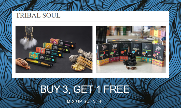 Tribal Soul Incense Sticks & Backflow Cones BUY 3 Boxes & GET 1 Box FREE!