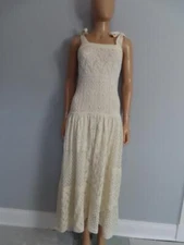 ZIMMERMANN Ecru Sleeveless Crochet Open Knit Maxi Dress AU 0/US 2