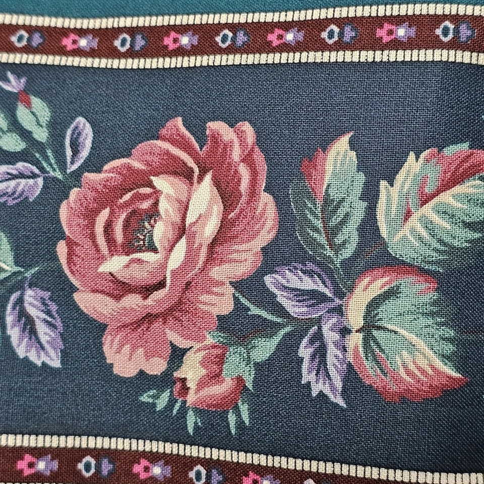 Colcha de algodão vintage Cranston Print Works Company tecido rosa floral 44 x 64 - Imagem 4 de 4