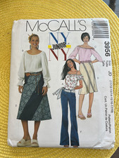 McCalls Sewing Pattern 3956 Junior Misses Tops Pants Skirts Size 11/12-17/18
