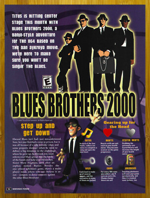 2000 Blues Brothers 2000 N64 Print Ad/Poster Authentic Video Game