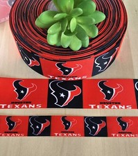 7/8 1.5" 1 YD Houston Texans Grosgrain Ribbon Football Hair Bow Lanyard