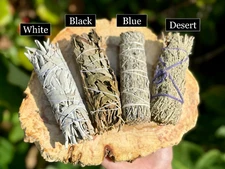 4 Smudge Stick SAMPLER: Black Sage, Blue Sage, White Sage & Desert Sage