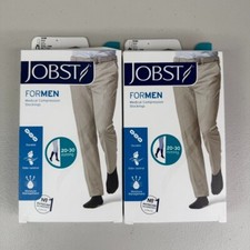 Jobst 115088 Compression Stocking Mens Small Black 20-30 mmHg Knee CT 2-Pair New
