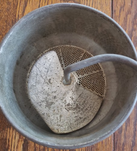 Antico foley mulino per alimenti tritatutto colino vintage manico/manopola in legno - Foto 3 di 9