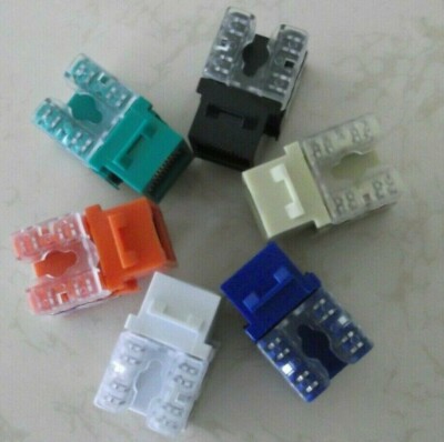 Cat6 Jack - 6 Color - Package Combo - White Blue Orange