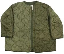 Large - US Military OD Extreme Cold Weather Quilted Parka Liner Jacket Woobie