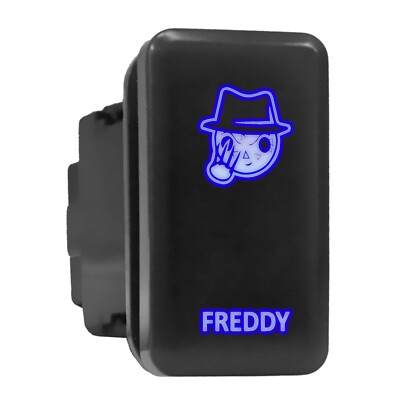 FREDDY Blue LED Backlit Switch Tall Push Button 1.54''x 0.83'' (Fit: Toyota)