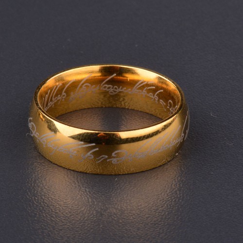 Fashion Lord of the Rings The One Ring Lotr Stainless Steel Men's Ring Size 6-12 - Afbeelding 8 van 11