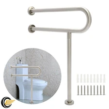 24" x 30" Handicap Grab Bars Rails Toilet Handrails Bathroom Safety Bar Hand