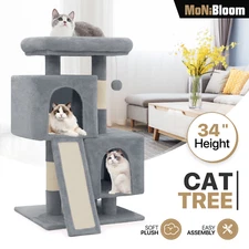 34'' Cat Tree Tower Scratching Board Posts Multi-level Bed Furniture Cando Tower