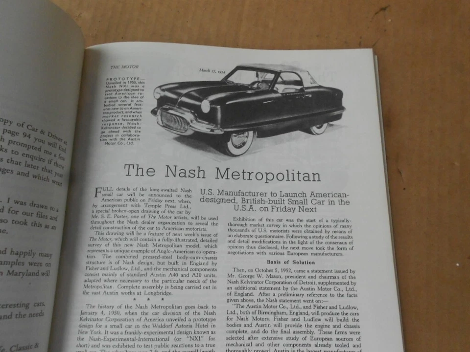 Brooklands Metropolitan 1954-1962 Road Tests Technical Data History Book - Image 4 of 4