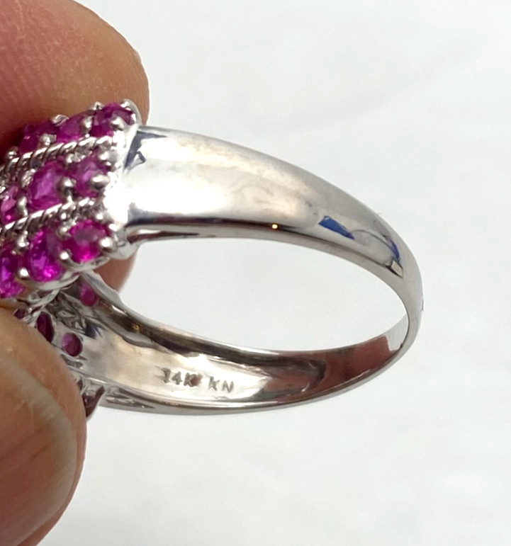 Ladies Solid White Gold 14Kt Ring | Ruby Stone | … - image 10