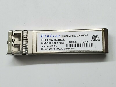 Ricetrasmettitore SFP+ Finisar FTLX8571D3BCL – 10 Gb/s, 850nm, Multimodale, Usato Testato